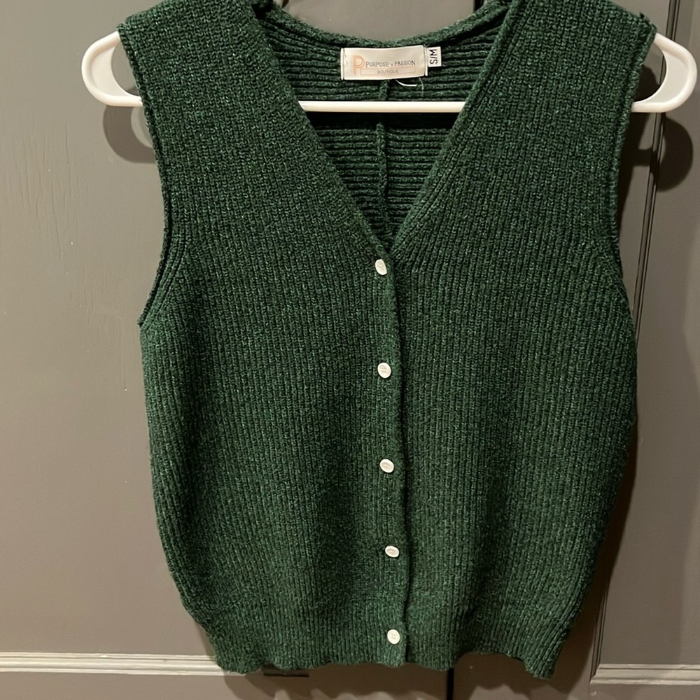 Green sweater vest